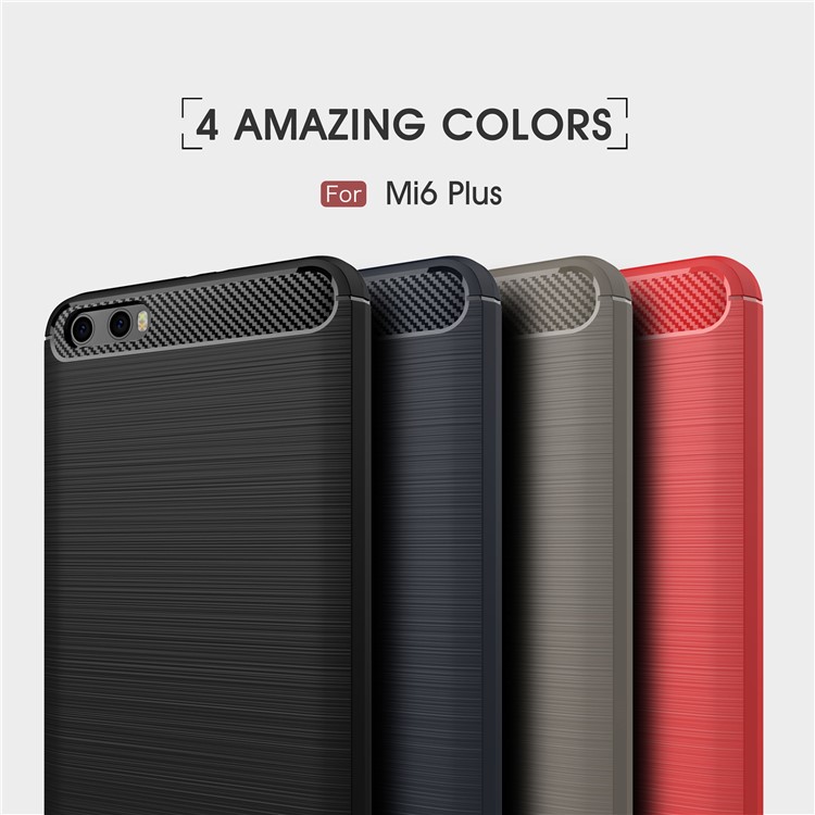 Carbon Fibre Brushed TPU Case for Xiaomi Mi 6 Plus - Black-11