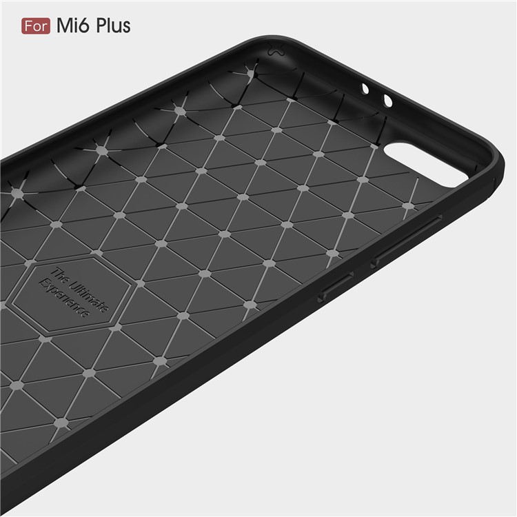 Carbon Fibre Brushed TPU Case for Xiaomi Mi 6 Plus - Black-5