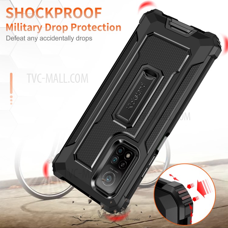 Drop-proof Jazz Series Hybrid Phone Cover Case for Xiaomi Mi 10T 5G/Mi 10T Pro 5G/Redmi K30S - Black-4