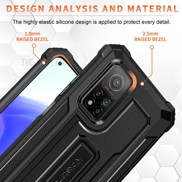 Drop-proof Jazz Series Hybrid Phone Cover Case for Xiaomi Mi 10T 5G/Mi 10T Pro 5G/Redmi K30S - Black-7