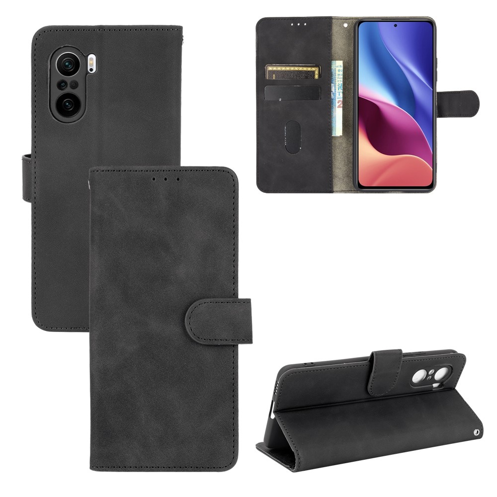 Skin-touch Leather Flip Cover Shell for Xiaomi Redmi K40 / K40 Pro - Black-8