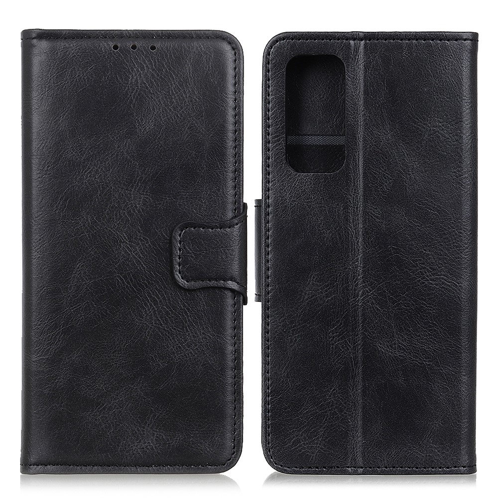 Crazy Horse Texture Wallet Design PU Leather Stand Cover Shell for Xiaomi Redmi Note 10 4G/Note 10S - Black-1