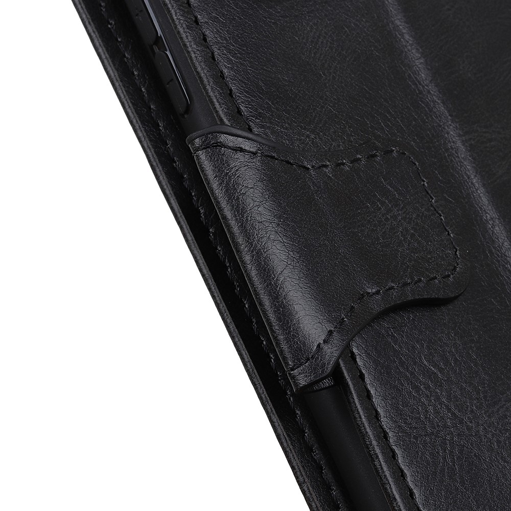 Crazy Horse Texture Wallet Design PU Leather Stand Cover Shell for Xiaomi Redmi Note 10 4G/Note 10S - Black-5