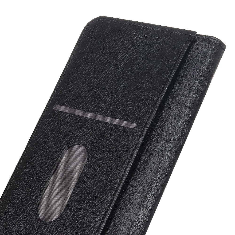 Auto-absorbed Litchi Texture Split Leather Wallet Stand Case Cover for Xiaomi Redmi Note 10 4G/Note 10S - Black-6