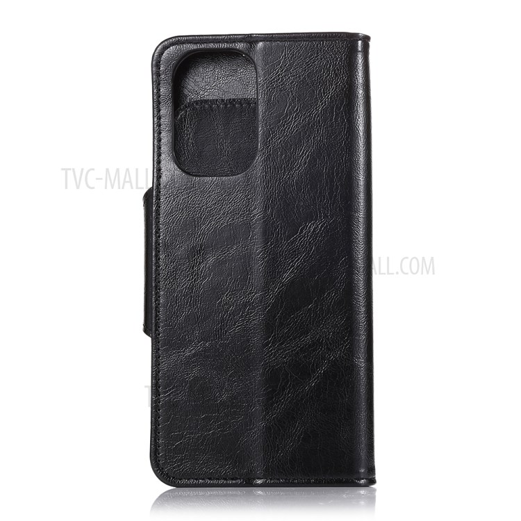 Crazy Horse Texture Leather Multiple Card Slots Design Phone Cover Case for Xiaomi Redmi Note 10 4G - Black-3