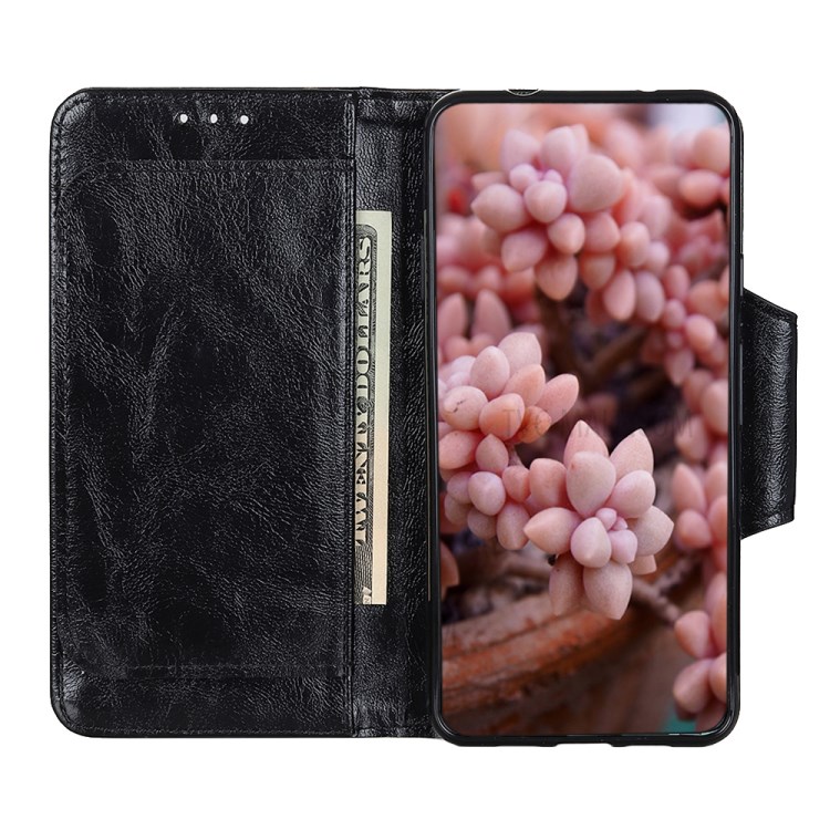 Crazy Horse Texture Leather Multiple Card Slots Design Phone Cover Case for Xiaomi Redmi Note 10 4G - Black-7