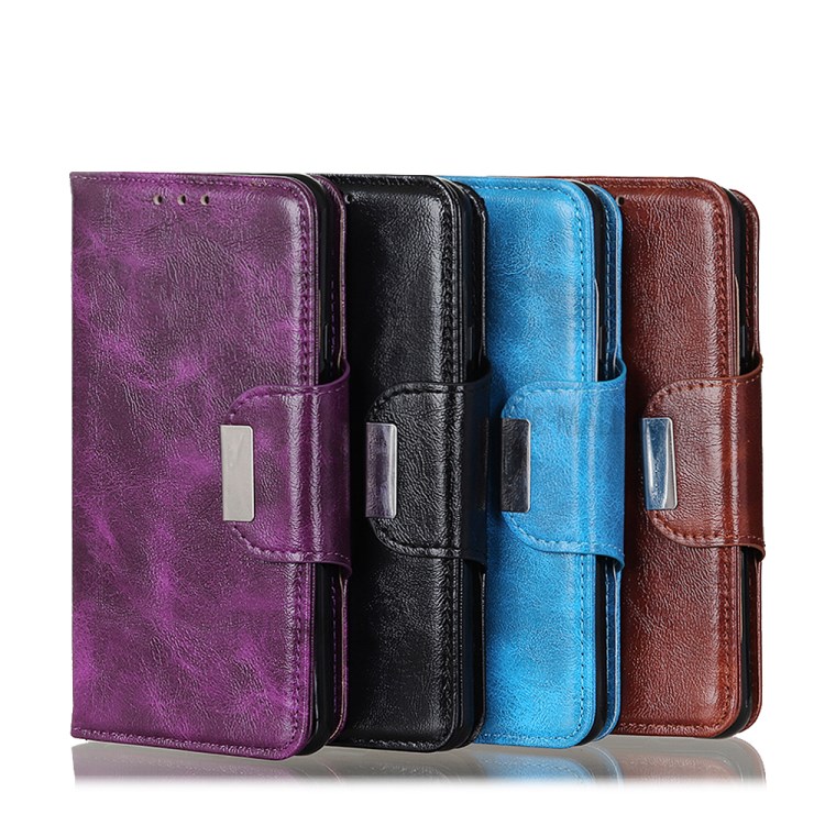 Crazy Horse Texture Leather Multiple Card Slots Design Phone Cover Case for Xiaomi Redmi Note 10 4G - Black-9