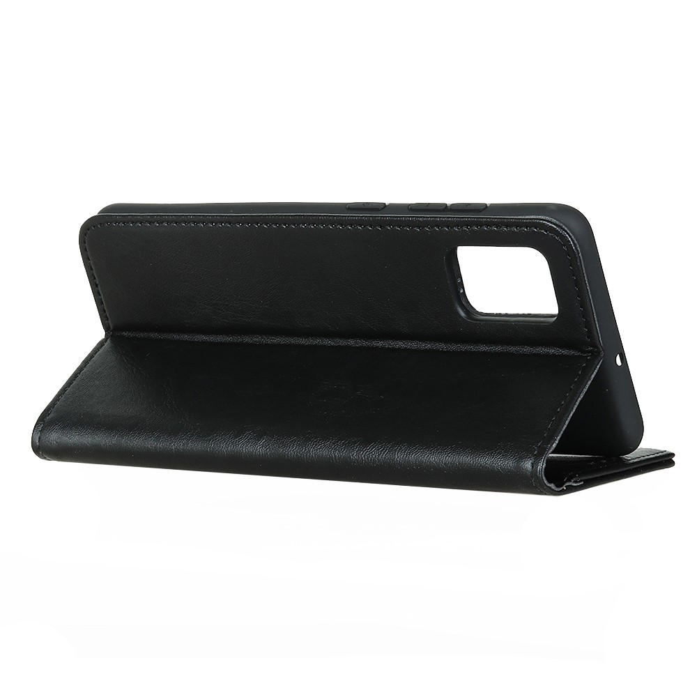 Crazy Horse Texture Auto-absorbed Wallet Stand PU Leather Phone Shell Case for Xiaomi Redmi Note 10S / Redmi Note 10 4G - Black-3