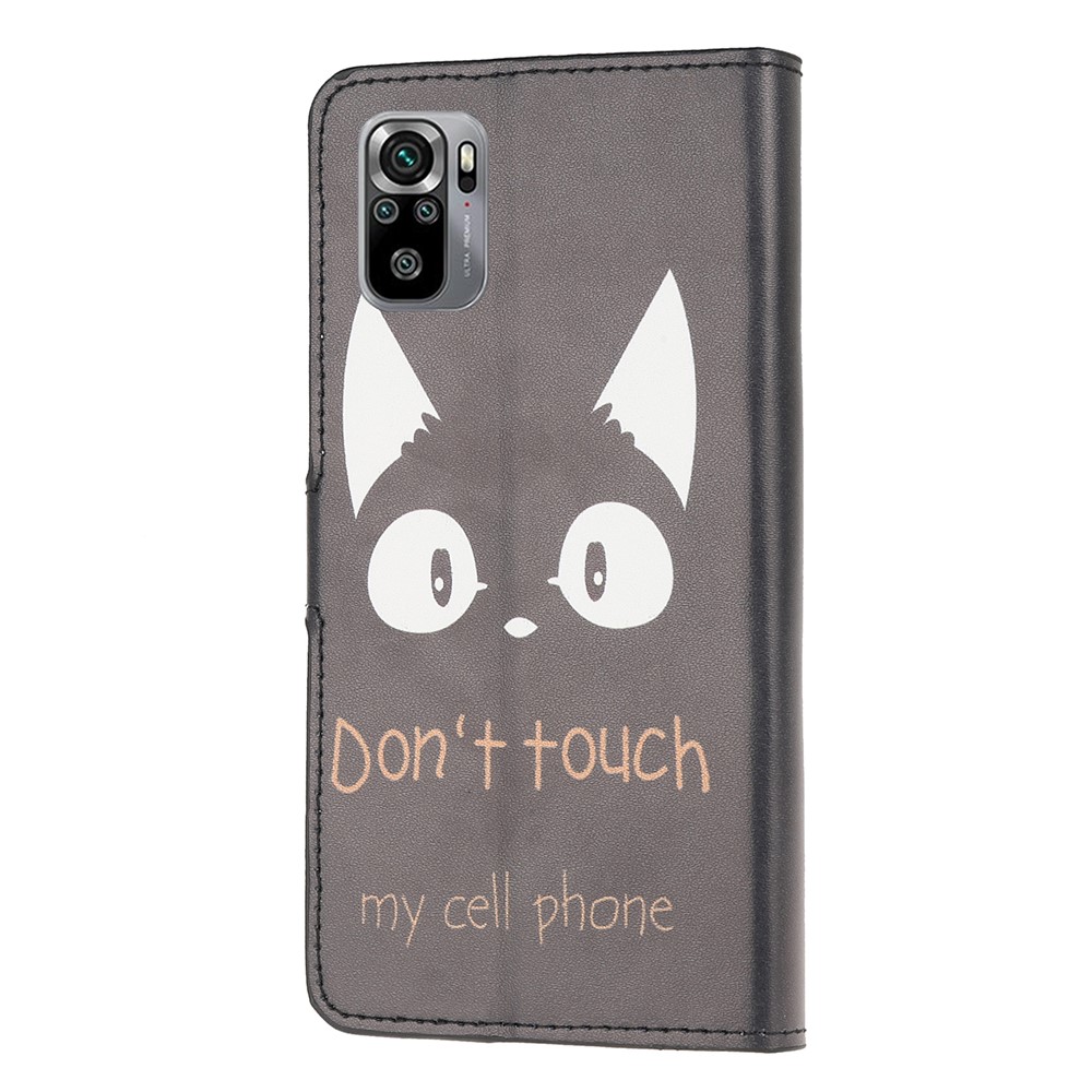 Pattern Printing Leather Protective Cover Wallet Stand Phone Shell for Xiaomi Redmi Note 10 4G / Note 10S - Cat Ears-2