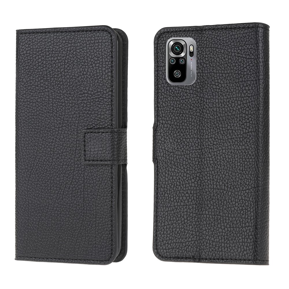 Litchi Texture Wallet Stand Leather Shell Cover for Xiaomi Redmi Note 10 4G / Note 10S-1