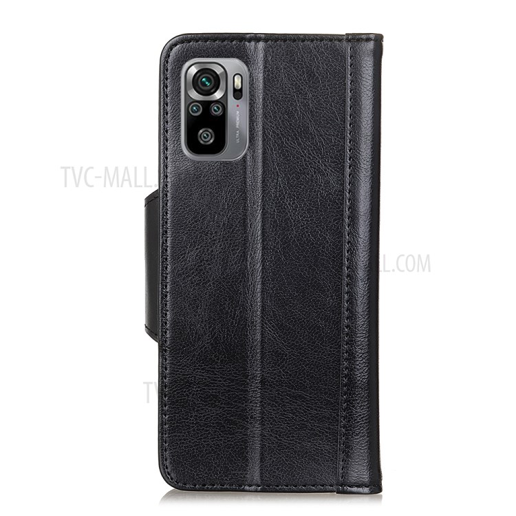 Wallet Design PU Leather Phone Cover with Stand for Xiaomi Redmi Note 10 4G/Note 10S - Black-2
