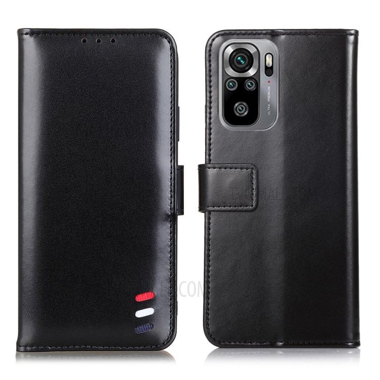 Full Protection Wallet Stand Design PU Leather Mobile Casing for Xiaomi Redmi Note 10 4G/Note 10S - Black-1
