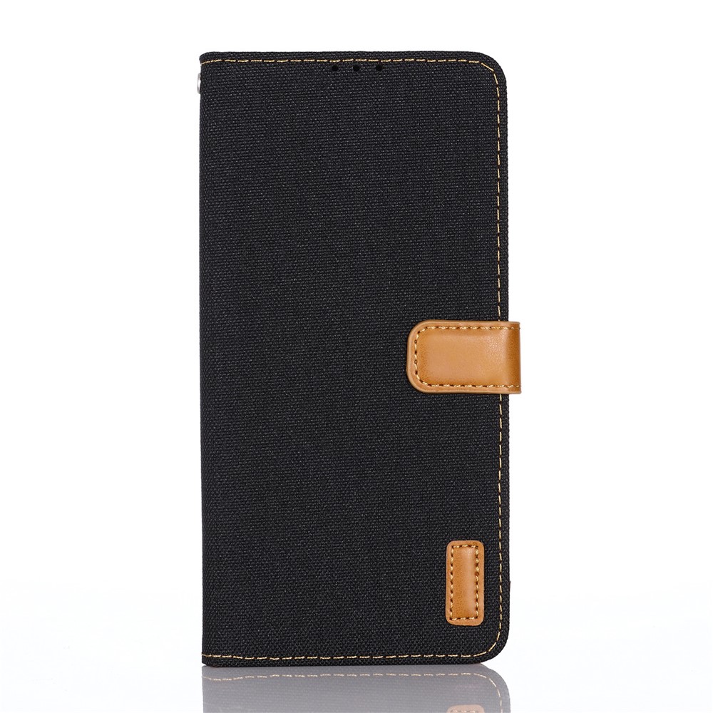 Jeans Cloth Wallet PU Leather Stand Protector Case for Xiaomi Redmi Note 9T 5G / Note 9 5G - Black-2