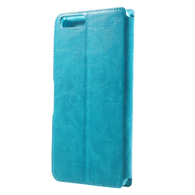 Crazy Horse PU Leather Phone Case with Card Slot for Xiaomi Mi 6 Built-in Steel Sheet - Blue-2