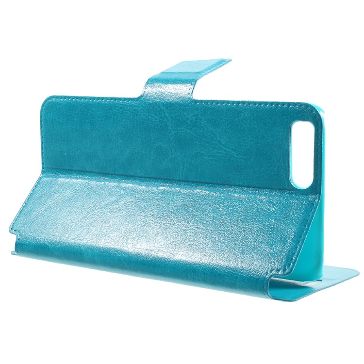 Crazy Horse PU Leather Phone Case with Card Slot for Xiaomi Mi 6 Built-in Steel Sheet - Blue-4