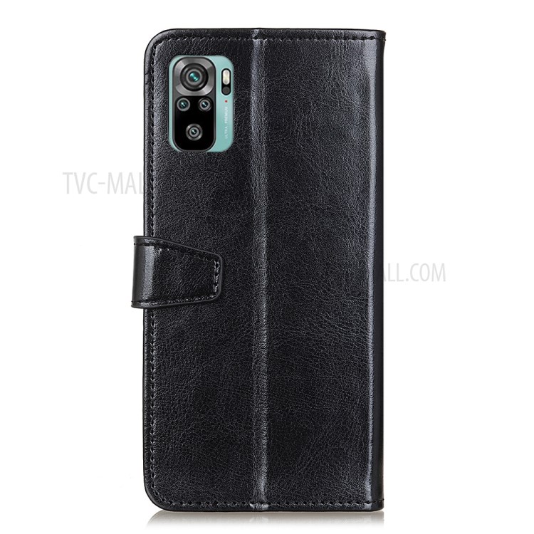 Wallet Stand Design Leather Case Phone Protective Shell for Xiaomi Redmi Note 10 4G/Note 10S - Black-9