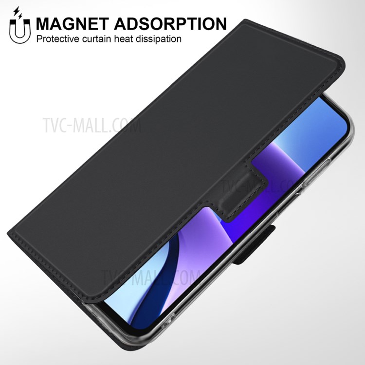 Thin & Firm PU Leather Phone Stand Shell Case with Card Holder for Xiaomi Redmi Note 9T 5G / Note 9 5G - Black-3