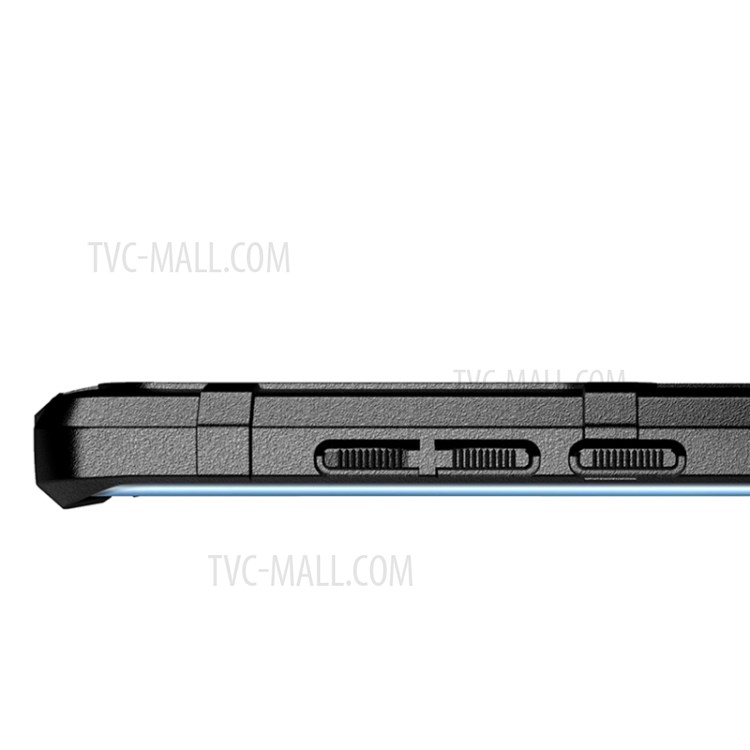 For Xiaomi Mi 10S Shock-proof Rugged Square Grid Skin TPU Back Shell - Black-5