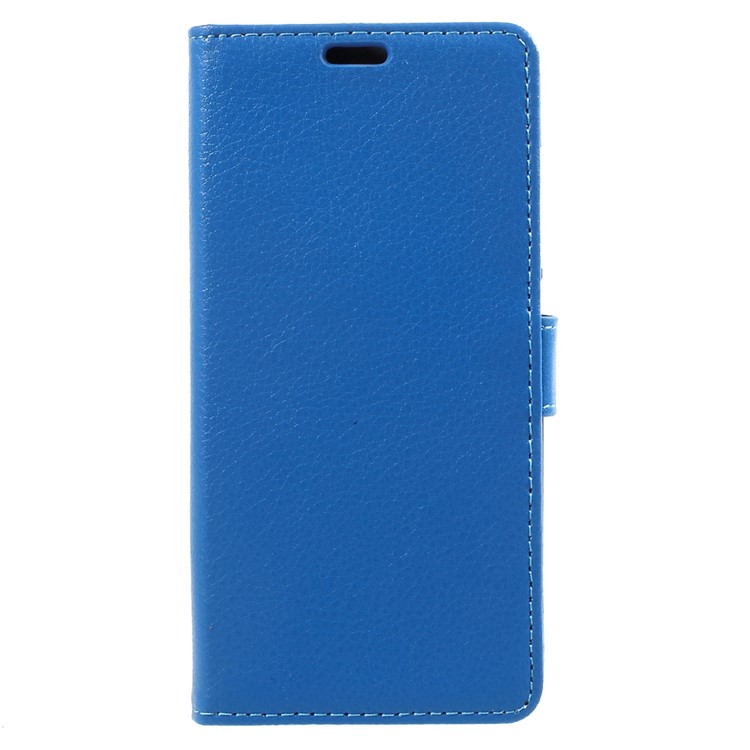 Litchi Skin Leather Wallet Phone Case for Xiaomi Mi 6 - Blue-3