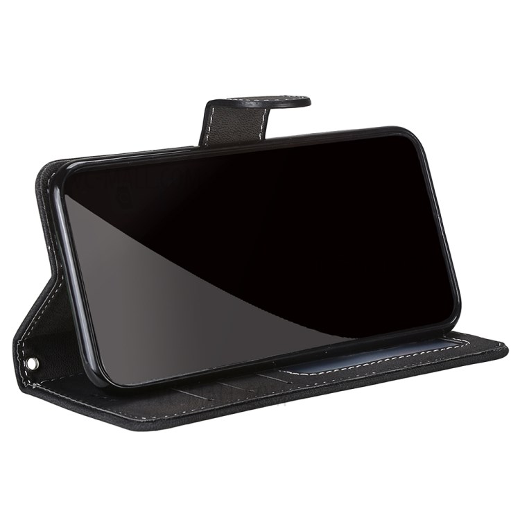 Retro Style Matte Leather Case Phone Cover Wallet Stand for Xiaomi Redmi Note 9 5G / Redmi Note 9T 5G - Black-8
