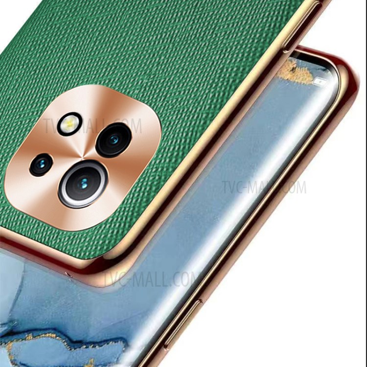 PU Leather Coated TPU Hard Phone Cover for Xiaomi Mi 11 - Green-4