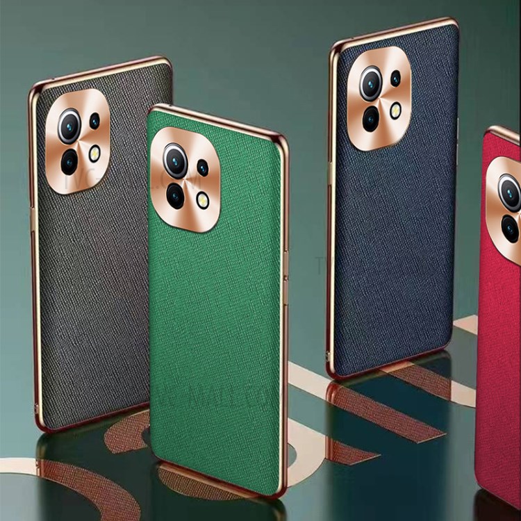 PU Leather Coated TPU Hard Phone Cover for Xiaomi Mi 11 - Green-7