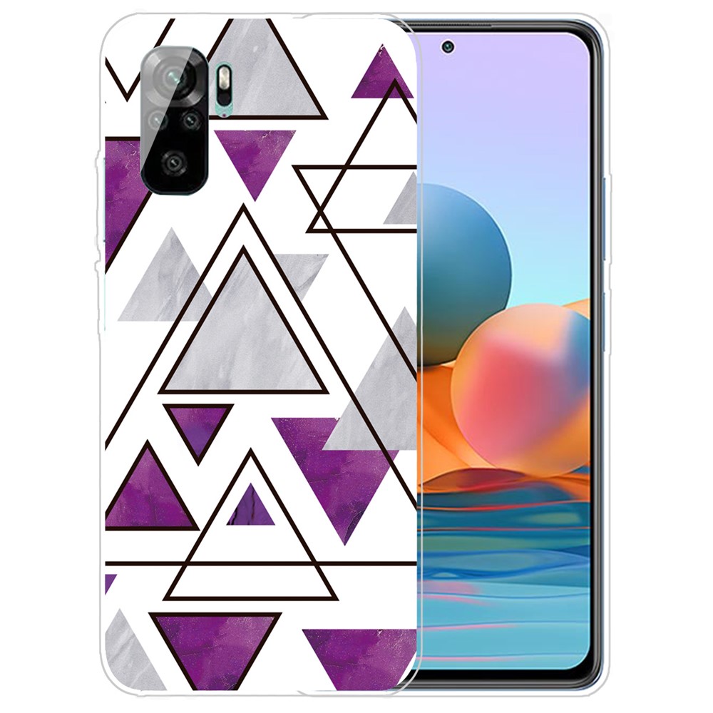 Marble Pattern Soft TPU Phone Protection Back Cover Case for Xiaomi Redmi Note 10S / Note 10 4G - Style A-1