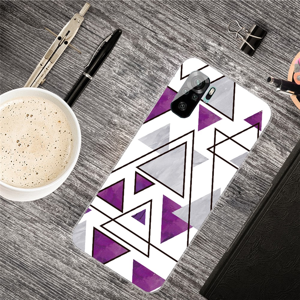 Marble Pattern Soft TPU Phone Protection Back Cover Case for Xiaomi Redmi Note 10S / Note 10 4G - Style A-3
