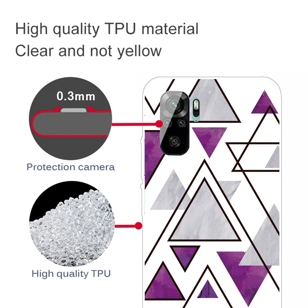 Marble Pattern Soft TPU Phone Protection Back Cover Case for Xiaomi Redmi Note 10S / Note 10 4G - Style A-4