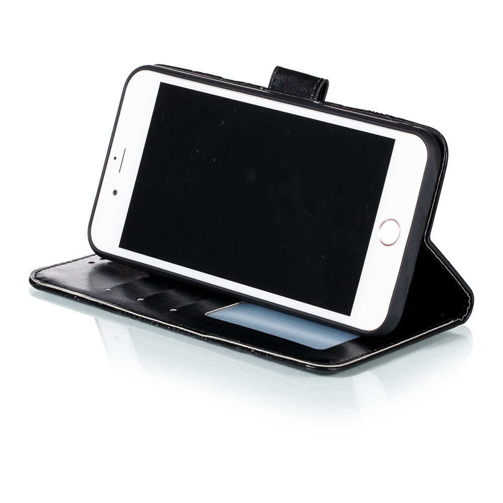 Imprint Mandala Flower Stand for Xiaomi Mi 11 Leather Case - Black-5