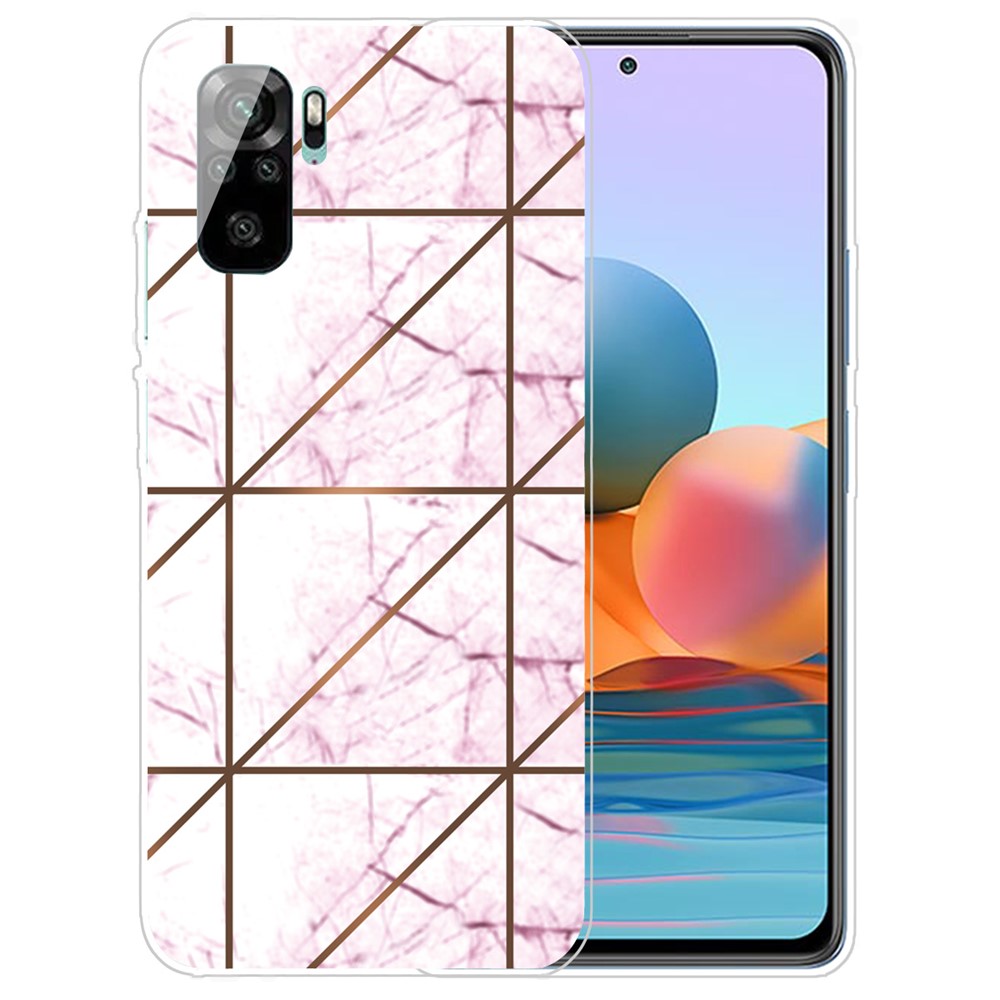 Marble Pattern Soft TPU Shockproof Phone Back Cover Case for Xiaomi Redmi Note 10S / Note 10 4G - Style A-1