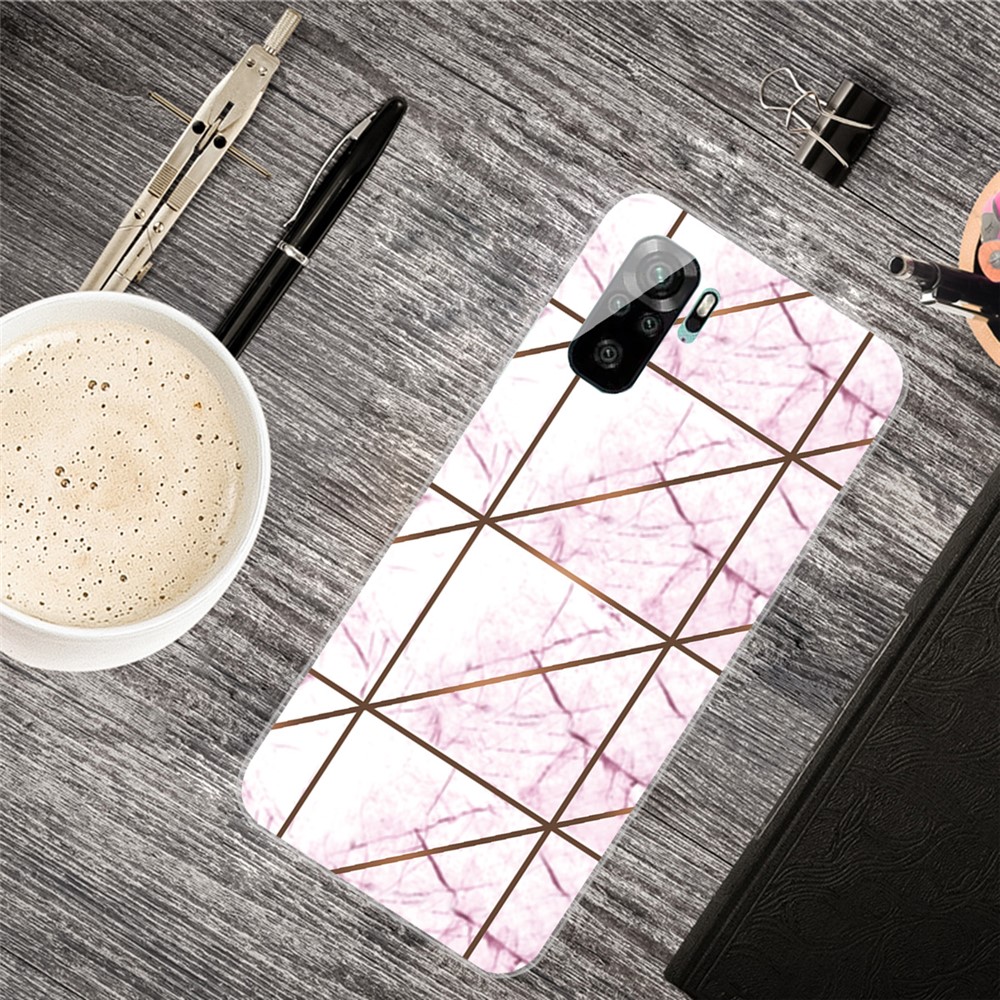 Marble Pattern Soft TPU Shockproof Phone Back Cover Case for Xiaomi Redmi Note 10S / Note 10 4G - Style A-2