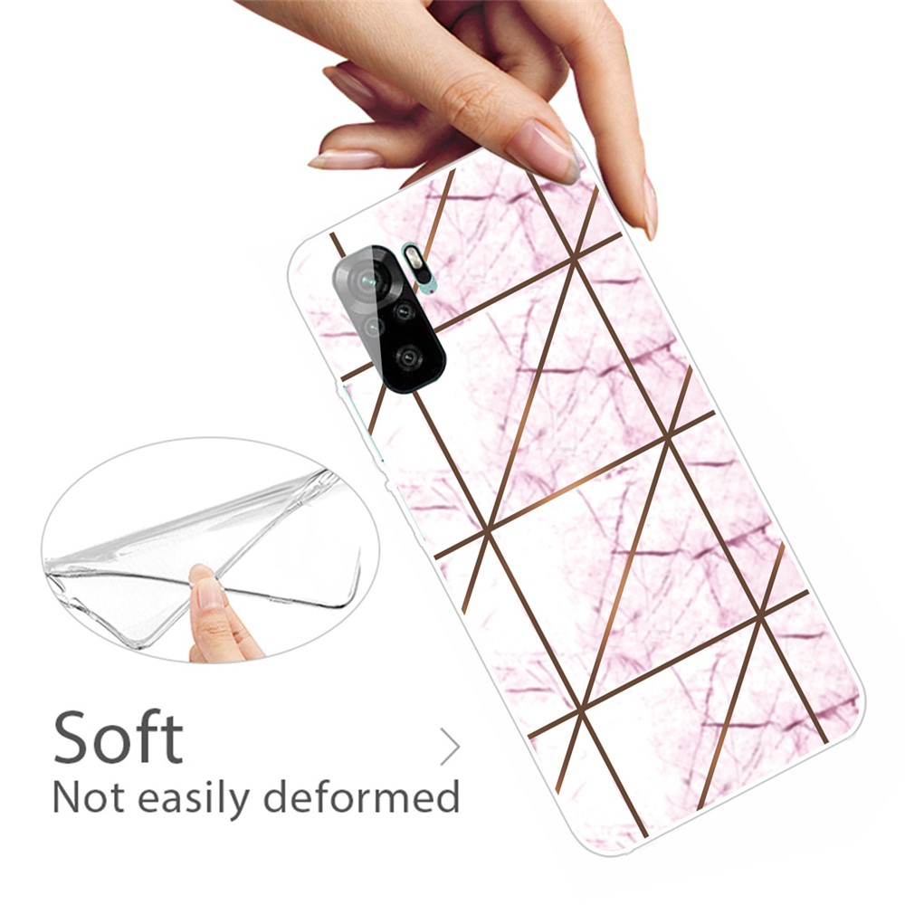 Marble Pattern Soft TPU Shockproof Phone Back Cover Case for Xiaomi Redmi Note 10S / Note 10 4G - Style A-3