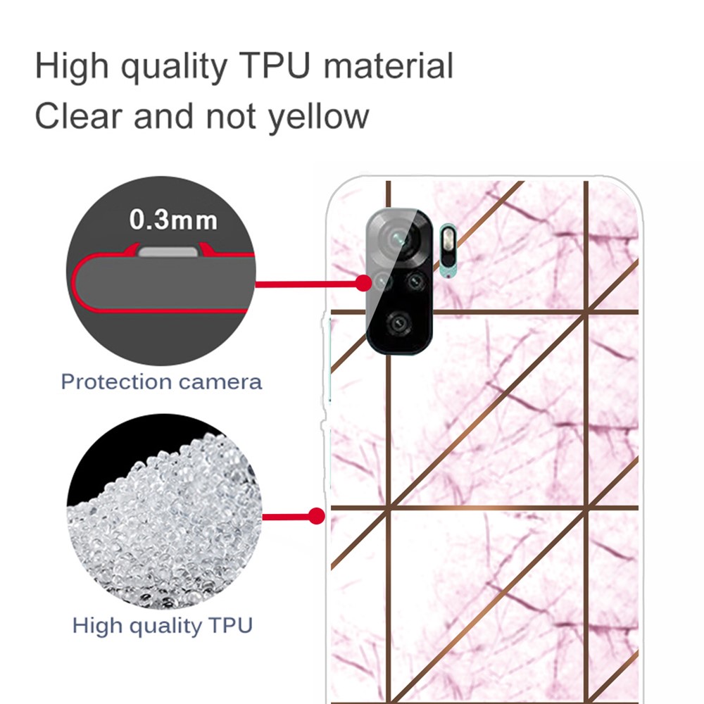 Marble Pattern Soft TPU Shockproof Phone Back Cover Case for Xiaomi Redmi Note 10S / Note 10 4G - Style A-4