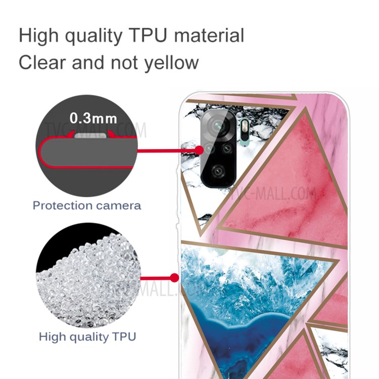 Marble Pattern Soft TPU Phone Case Back Cover Protector for Xiaomi Redmi Note 10S / Note 10 4G - Style A-4