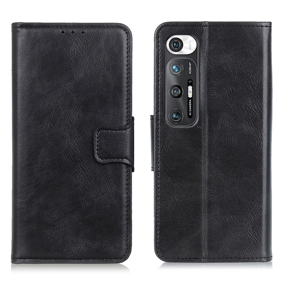 Crazy Horse Texture Folio Flip Wallet Design PU Leather Stand Protector Cover for Xiaomi Mi 10S - Black-1