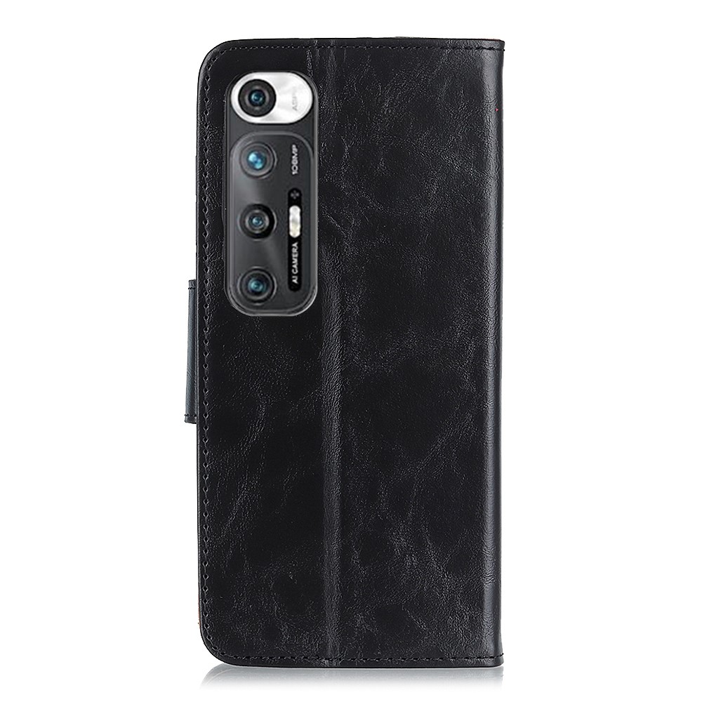 IDEWEI Folio Flip Crazy Horse Texture Leather Wallet Mobile Stand Cover Casing for Xiaomi Mi 10S - Black-3