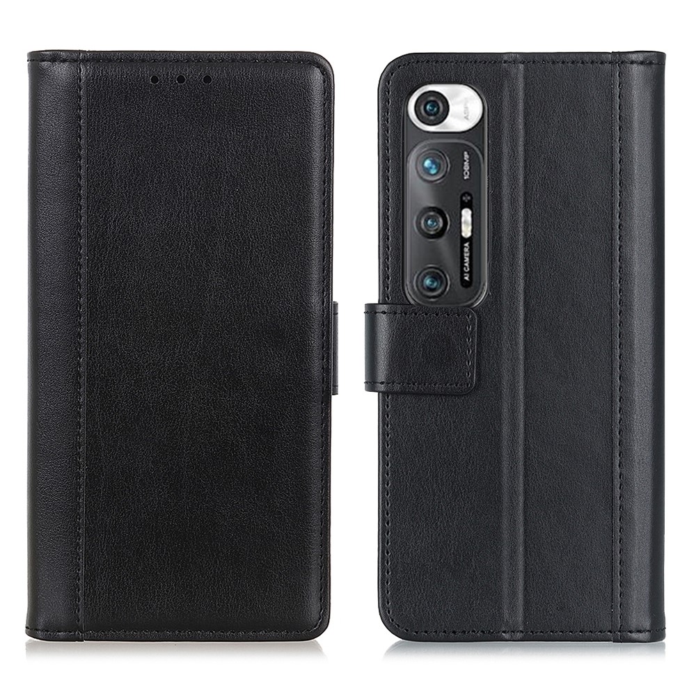 Wallet Stand Design Smooth-Feeling Leather Phone Cover Case for Xiaomi Mi 10S - Black-1