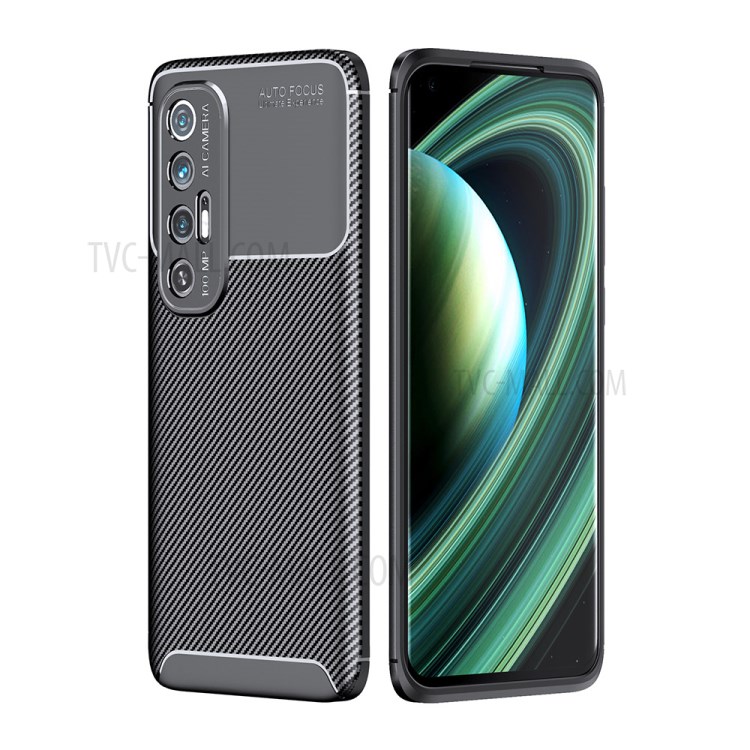 Shock-proof Carbon Fiber Texture Ultra Slim TPU Phone Case for Xiaomi Mi 10S - Black-1