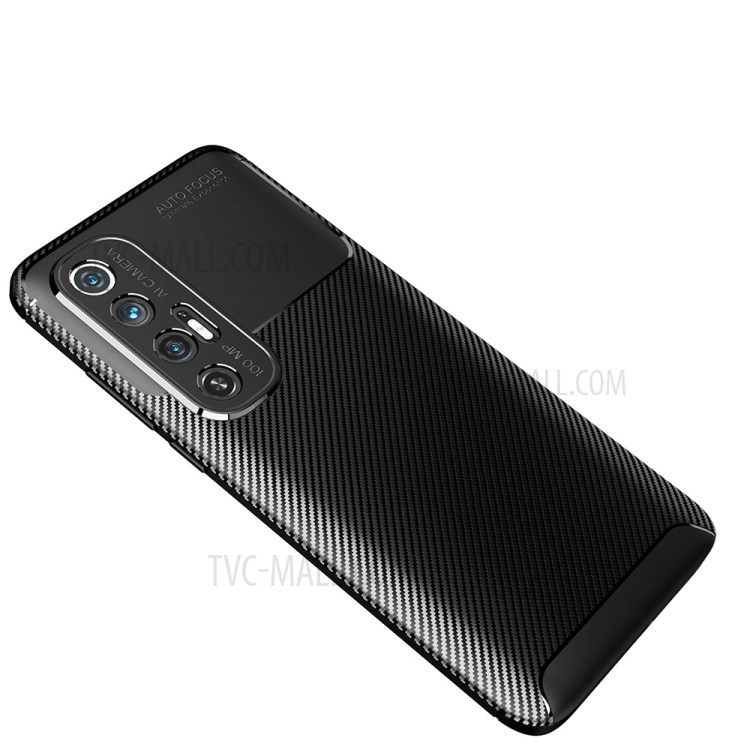Shock-proof Carbon Fiber Texture Ultra Slim TPU Phone Case for Xiaomi Mi 10S - Black-10