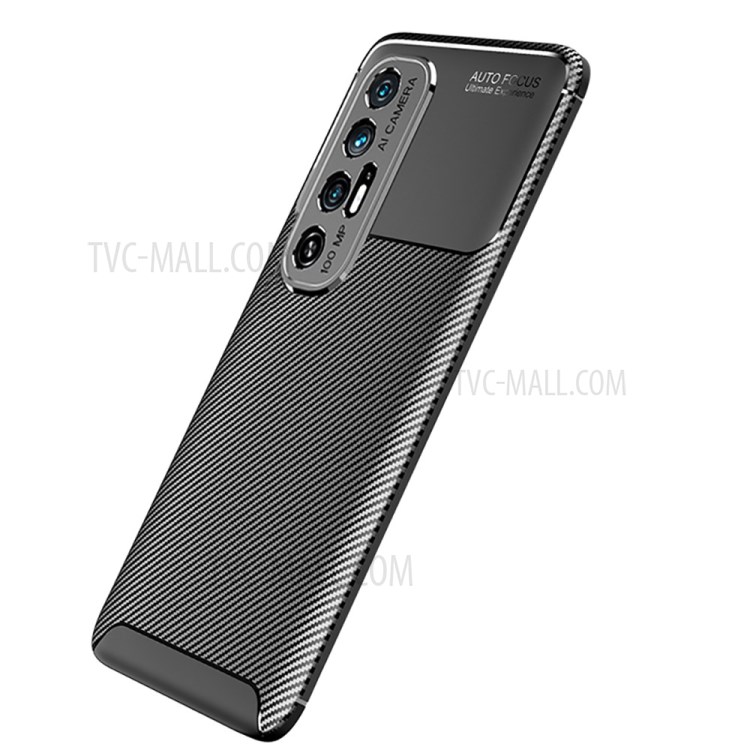 Shock-proof Carbon Fiber Texture Ultra Slim TPU Phone Case for Xiaomi Mi 10S - Black-2