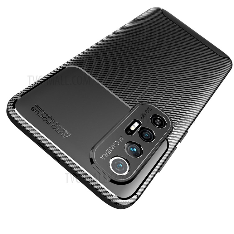 Shock-proof Carbon Fiber Texture Ultra Slim TPU Phone Case for Xiaomi Mi 10S - Black-4