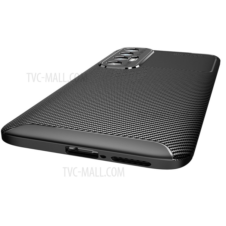 Shock-proof Carbon Fiber Texture Ultra Slim TPU Phone Case for Xiaomi Mi 10S - Black-5