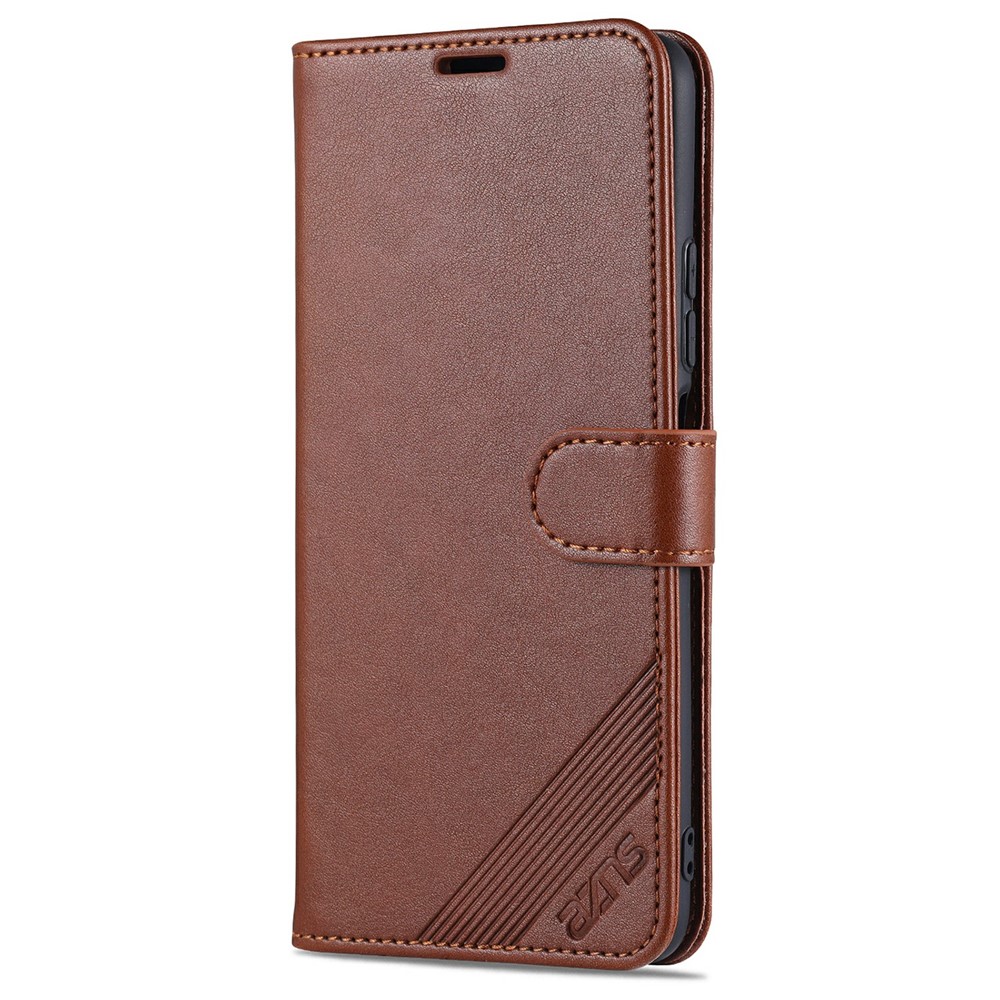 Boîtier De Protection En Cuir De Portefeuille AZNS Pour Xiaomi Redmi K40 / K40 Pro / Xiaomi Poco F3 - Brun