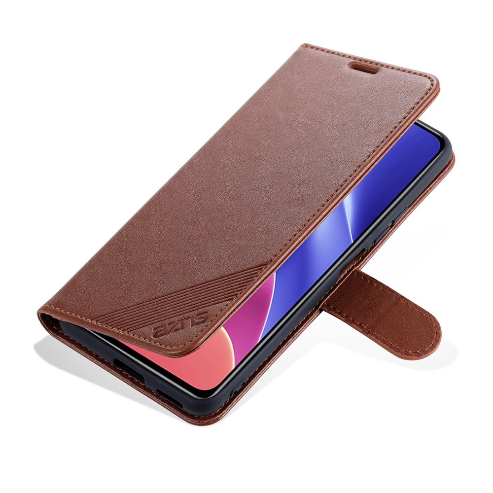 AZNS Wallet Stand Кожаный Защитный Чехол Для Xiaomi Redmi K40 / K40 Pro / Xiaomi Poco F3. - Коричневый