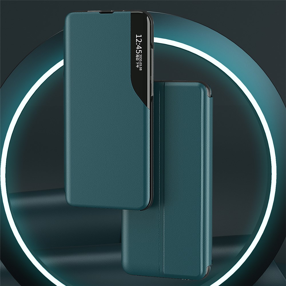 View Window Leather Case Phone Shell for Xiaomi Redmi Note 10 4G / Redmi Note 10S - Black-3