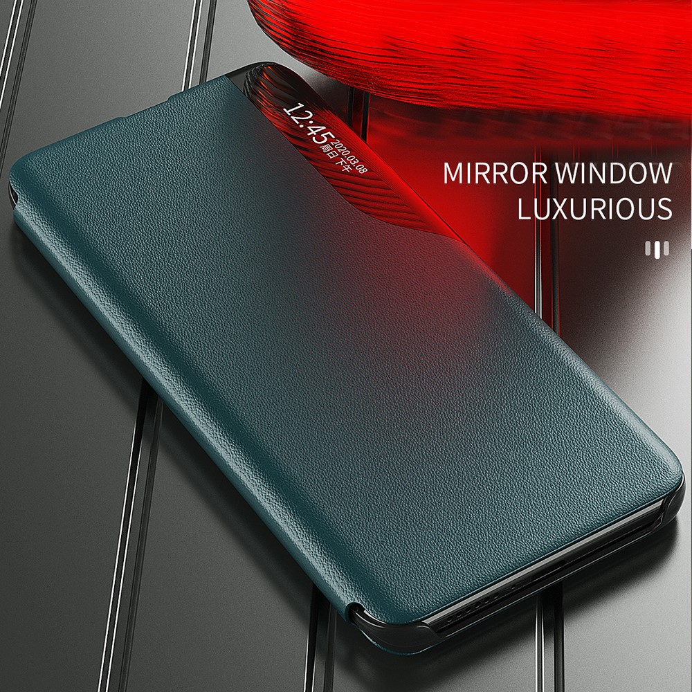 View Window Leather Case Phone Shell for Xiaomi Redmi Note 10 4G / Redmi Note 10S - Black-4