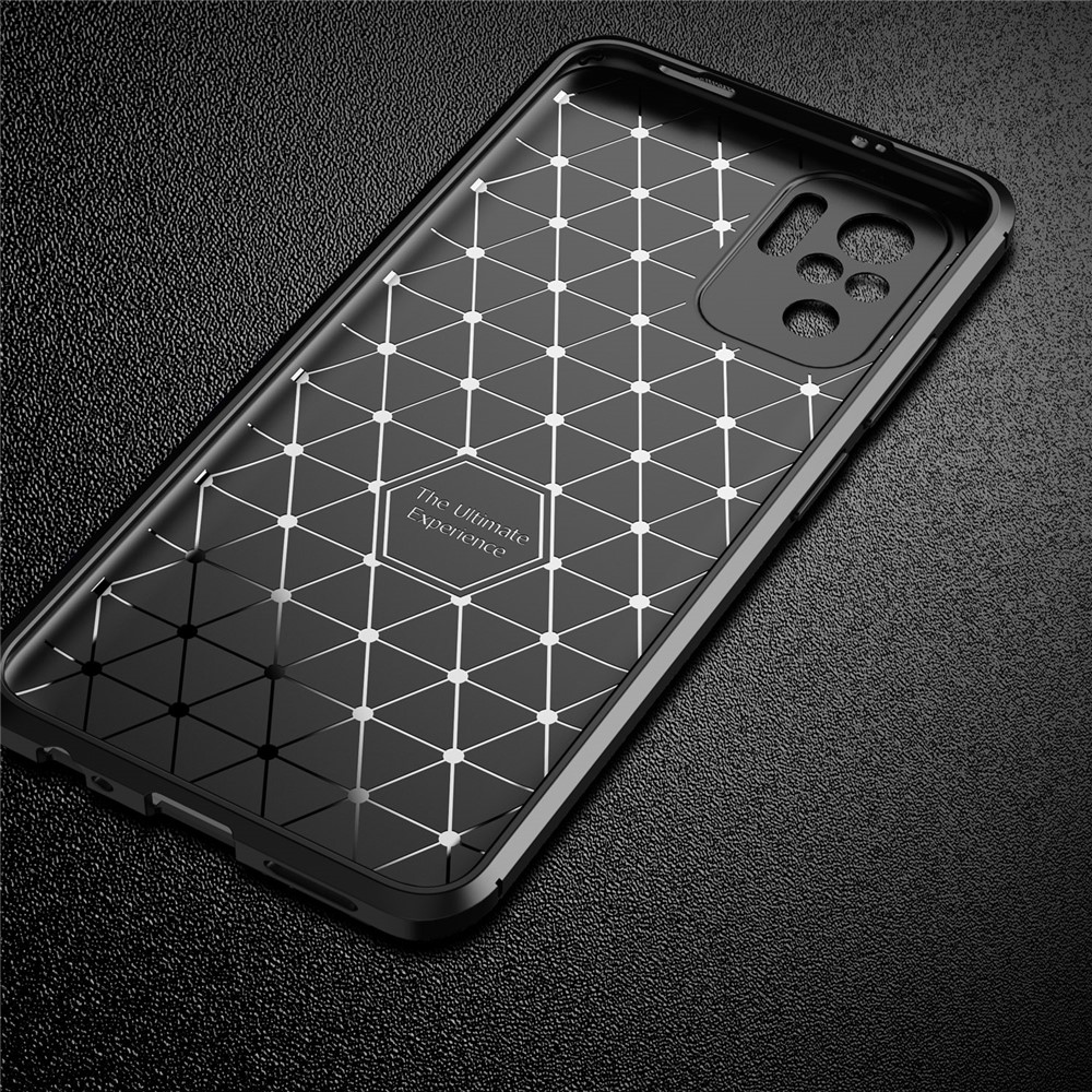 Carbon Fiber Texture TPU Drop-proof Phone Case Cover Shell for Xiaomi Redmi Note 10 4G - Black-11