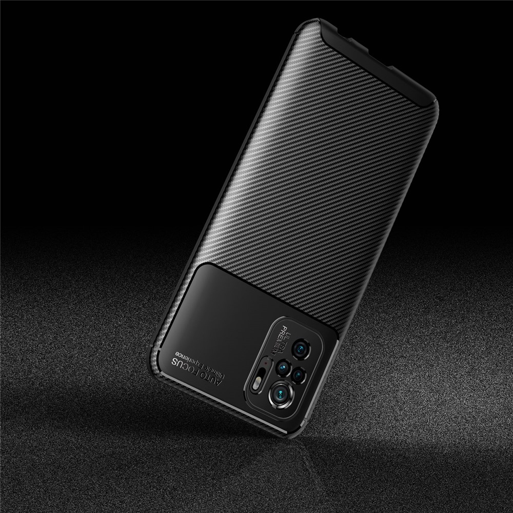 Carbon Fiber Texture TPU Drop-proof Phone Case Cover Shell for Xiaomi Redmi Note 10 4G - Black-12