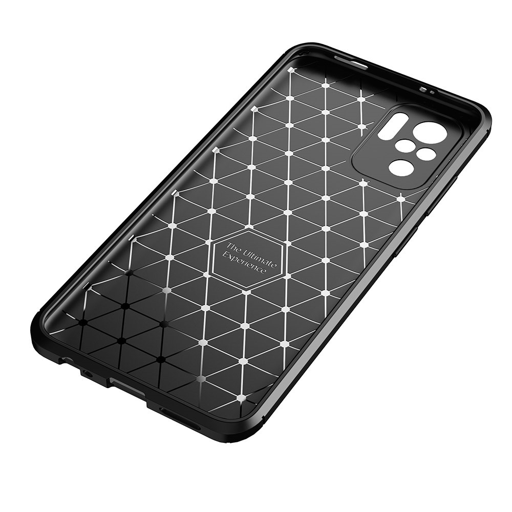 Carbon Fiber Texture TPU Drop-proof Phone Case Cover Shell for Xiaomi Redmi Note 10 4G - Black-7